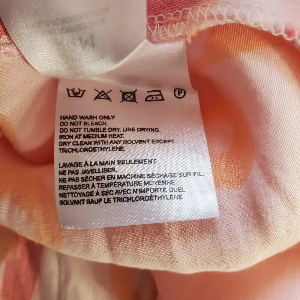 Farm Rio Anthropologie One Shoulder Starfish Maxi Dress Orange Pink Size Large - Picture 10 of 11